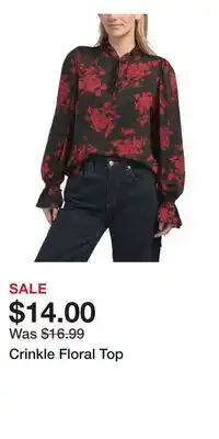 TJ Maxx Crinkle Floral Top offer