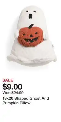 TJ Maxx 18x20 Shaped Ghost And Pumpkin Pillow offer