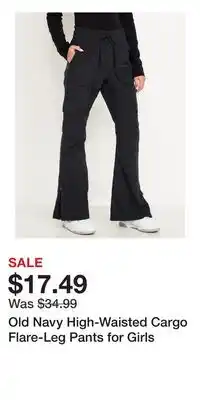 Old Navy Old Navy High-Waisted Cargo Flare-Leg Pants for Girls offer