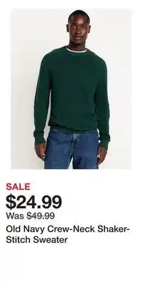 Old Navy Old Navy Crew-Neck Shaker-Stitch Sweater offer