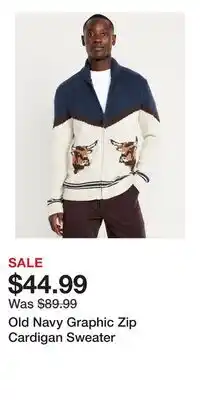 Old Navy Old Navy Graphic Zip Cardigan Sweater offer