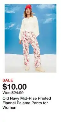 Old Navy Old Navy Mid-Rise Printed Flannel Pajama Pants for Women offer