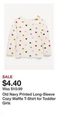 Old Navy Old Navy Printed Long-Sleeve Cozy Waffle T-Shirt for Toddler Girls offer