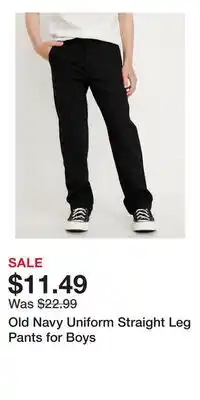 Old Navy Old Navy Uniform Straight Leg Pants for Boys offer