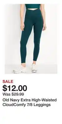 Old Navy Old Navy Extra High-Waisted CloudComfy 7/8 Leggings offer