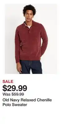 Old Navy Old Navy Relaxed Chenille Polo Sweater offer