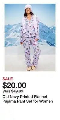 Old Navy Old Navy Printed Flannel Pajama Pant Set for Women offer