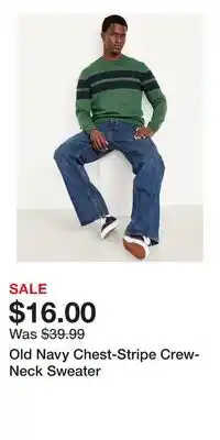 Old Navy Old Navy Chest-Stripe Crew-Neck Sweater offer