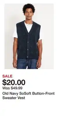 Old Navy Old Navy SoSoft Button-Front Sweater Vest offer