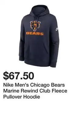 Dick's Sporting Goods Nike Men's Chicago Bears Marine Rewind Club Fleece Pullover Hoodie offer