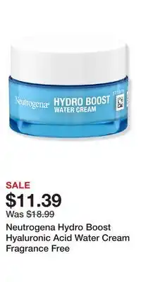 Ulta Beauty Neutrogena Hydro Boost Hyaluronic Acid Water Cream Fragrance Free offer