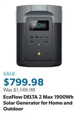 Sam's Club EcoFlow DELTA 2 Max 1900Wh Solar Generator for Home and Outdoor offer