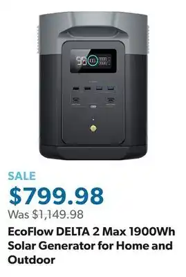 Sam's Club EcoFlow DELTA 2 Max 1900Wh Solar Generator for Home and Outdoor offer