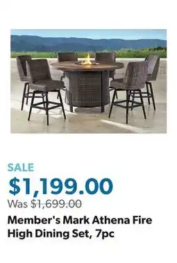 Sam's Club Member's Mark Athena Fire High Dining Set, 7pc offer