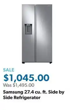 Sam's Club Samsung 27.4 cu. ft. Side by Side Refrigerator offer