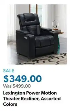 Sam's Club Lexington Power Motion Theater Recliner, Assorted Colors offer