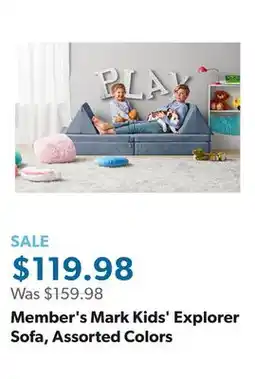 Sam's Club Member's Mark Kids' Explorer Sofa, Assorted Colors offer