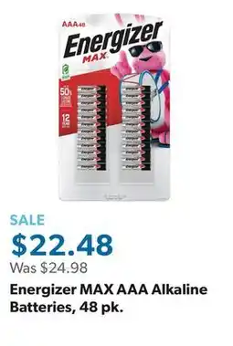 Sam's Club Energizer MAX AAA Alkaline Batteries, 48 pk offer