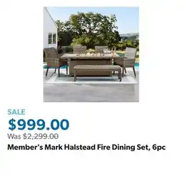 Sam's Club Member's Mark Halstead Fire Dining Set, 6pc offer