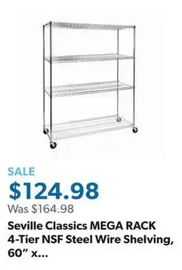 Sam's Club Seville Classics MEGA RACK 4-Tier NSF Steel Wire Shelving, 60 x 24 x 76 H offer
