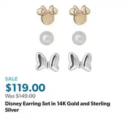 Sam's Club Disney Earring Set in 14K Gold and Sterling Silver offer