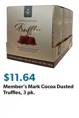Sam's Club Member's Mark Cocoa Dusted Truffles, 3 pk offer