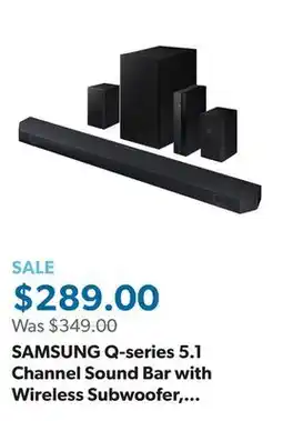 Sam's Club SAMSUNG Q-series 5.1 Channel Sound Bar with Wireless Subwoofer, Q-Symphony & Dolby ATMOS Audio offer