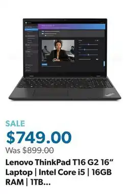 Sam's Club Lenovo ThinkPad T16 G2 16 Laptop | Intel Core i5 | 16GB RAM | 1TB SSD | Windows 11 Pro offer
