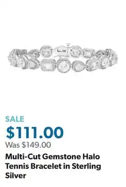 Sam's Club Multi-Cut Gemstone Halo Tennis Bracelet in Sterling Silver offer