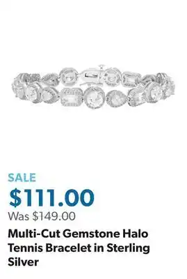 Sam's Club Multi-Cut Gemstone Halo Tennis Bracelet in Sterling Silver offer