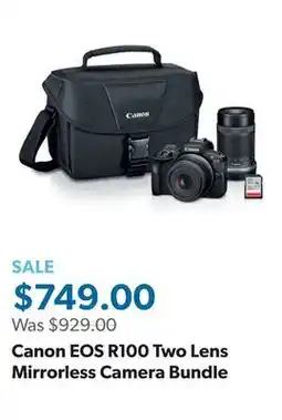 Sam's Club Canon EOS R100 Two Lens Mirrorless Camera Bundle offer