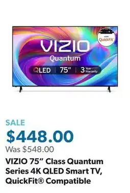Sam's Club VIZIO 75 Class Quantum Series 4K QLED Smart TV, QuickFit Compatible offer