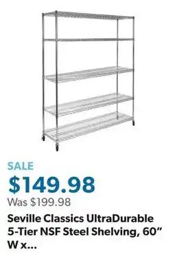 Sam's Club Seville Classics UltraDurable 5-Tier NSF Steel Shelving, 60 W x 24 D x 76 H offer