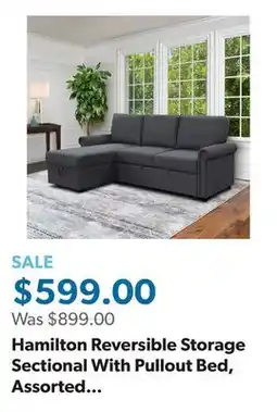 Sam's Club Hamilton Reversible Storage Sectional With Pullout Bed, Assorted Colors offer
