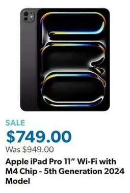 Sam's Club Apple iPad Pro 11 Wi-Fi with M4 Chip - 5th Generation 2024 Model offer