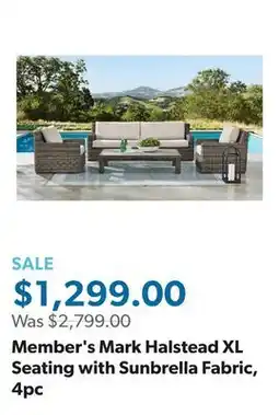 Sam's Club Member's Mark Halstead XL Seating with Sunbrella Fabric, 4pc offer
