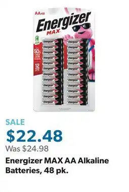 Sam's Club Energizer MAX AA Alkaline Batteries, 48 pk offer