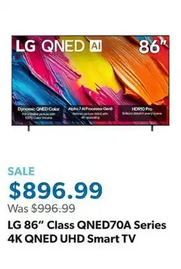 Sam's Club LG 86 Class QNED70A Series 4K QNED UHD Smart TV offer