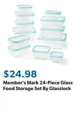 Sam's Club Member's Mark 24-Piece Glass Food Storage Set By Glasslock offer