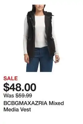 Marshalls BCBGMAXAZRIA Mixed Media Vest offer