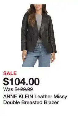 Marshalls ANNE KLEIN Leather Missy Double Breasted Blazer offer