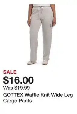 Marshalls GOTTEX Waffle Knit Wide Leg Cargo Pants offer