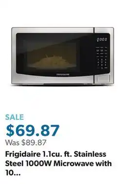 Sam's Club Frigidaire 1.1cu. ft. Stainless Steel 1000W Microwave with 10 Adjustable Power Levels offer