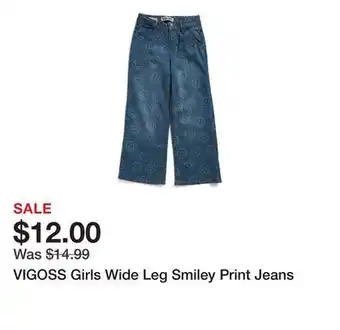Marshalls VIGOSS Girls Wide Leg Smiley Print Jeans offer