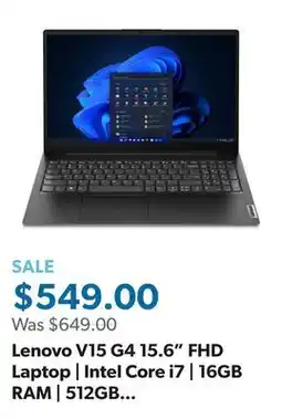 Sam's Club Lenovo V15 G4 15.6 FHD Laptop | Intel Core i7 | 16GB RAM | 512GB SSD | Windows 11 Home offer