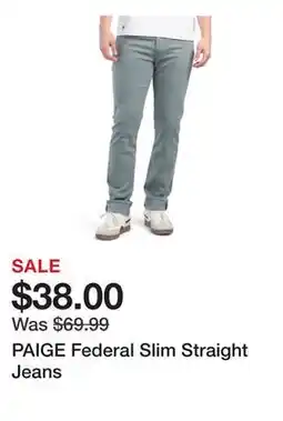 Marshalls PAIGE Federal Slim Straight Jeans offer