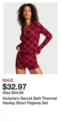 Victoria's Secret Victoria's Secret Soft Thermal Henley Short Pajama Set offer