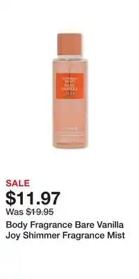 Victoria's Secret Body Fragrance Bare Vanilla Joy Shimmer Fragrance Mist offer