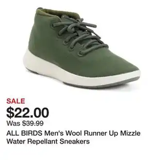 Marshalls ALL BIRDS Men's Wool Runner Up Mizzle Water Repellant Sneakers offer