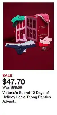 Victoria's Secret Victoria's Secret 12 Days of Holiday Lacie Thong Panties Advent Calendar offer
